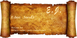 Eder Jenő névjegykártya
