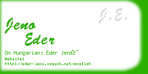 jeno eder business card